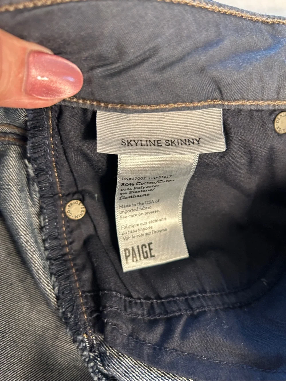 Paige Skyline Skinny Twilight Denim Jean. Sz 27